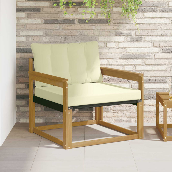 Set de canapele de exterior Lemn solid de Acacia și Textilene - WALTI WALTI