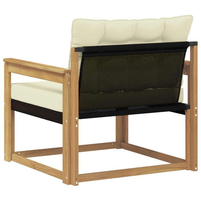 Set de canapele de exterior Lemn solid de Acacia și Textilene - WALTI WALTI