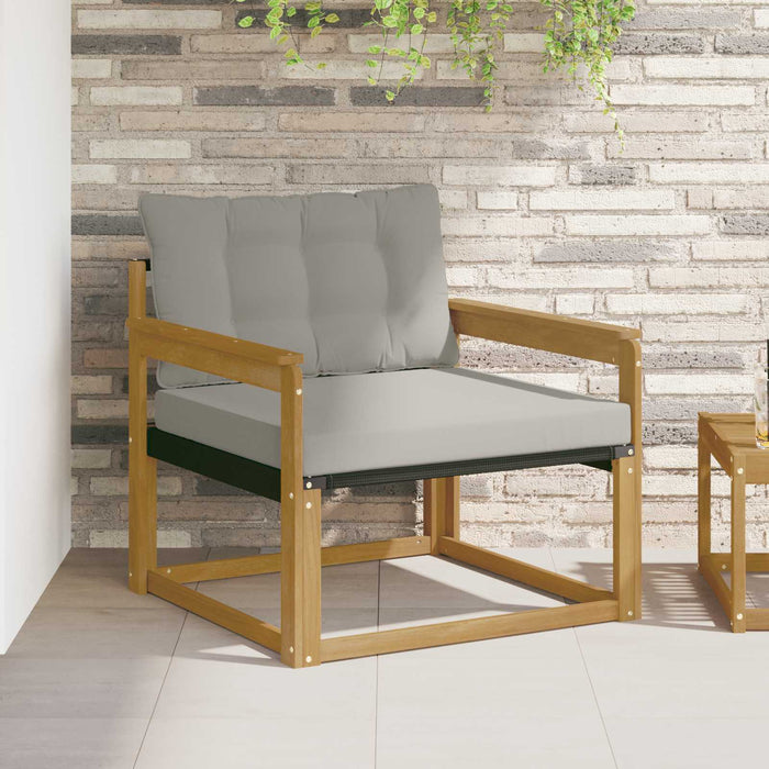 Set de canapele de exterior Lemn solid de Acacia și Textilene - WALTI WALTI