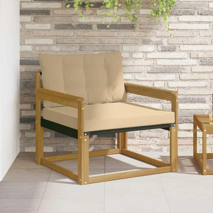 Set de canapele de exterior Lemn solid de Acacia și Textilene WALTI