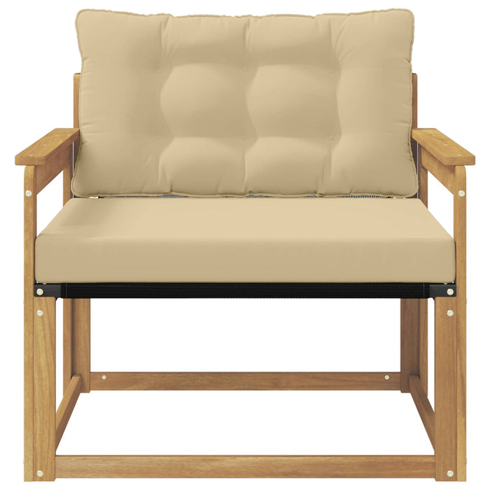 Set de canapele de exterior Lemn solid de Acacia și Textilene WALTI