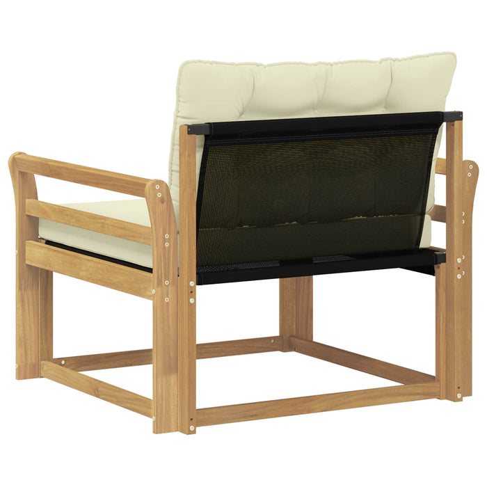 Set de canapele de exterior Lemn solid de Acacia și Textilene - WALTI WALTI