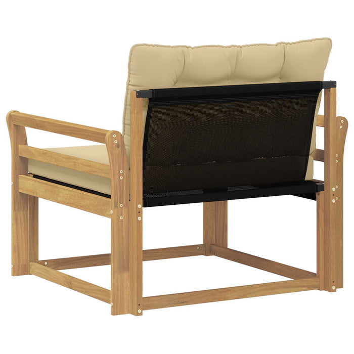 Set de canapele de exterior Lemn solid de Acacia și Textilene WALTI