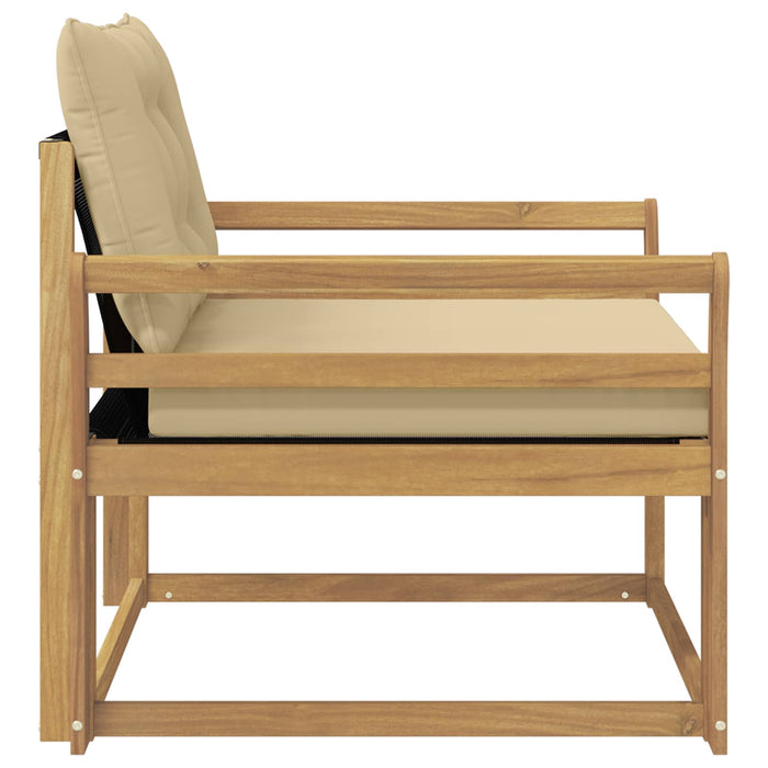 Set de canapele de exterior Lemn solid de Acacia și Textilene WALTI