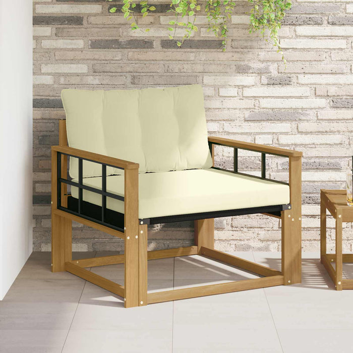 Set de canapele de exterior Lemn solid de Acacia și Textilene - WALTI WALTI