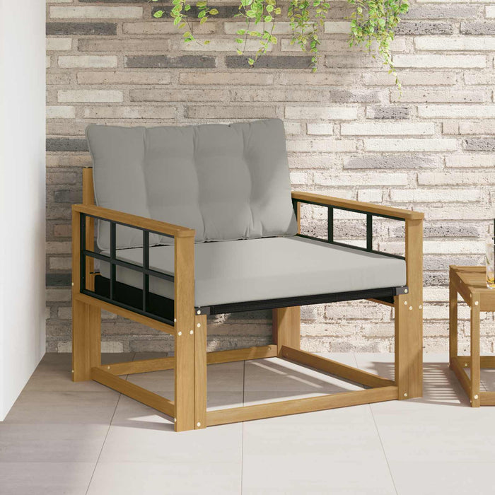 Set de canapele de exterior Lemn solid de Acacia și Textilene - WALTI WALTI