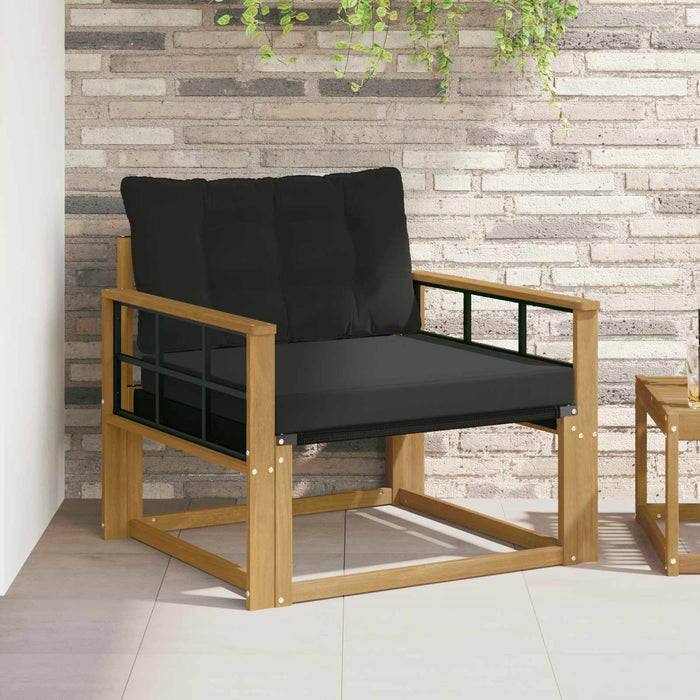 Set de canapele de exterior Lemn solid de Acacia și Textilene WALTI