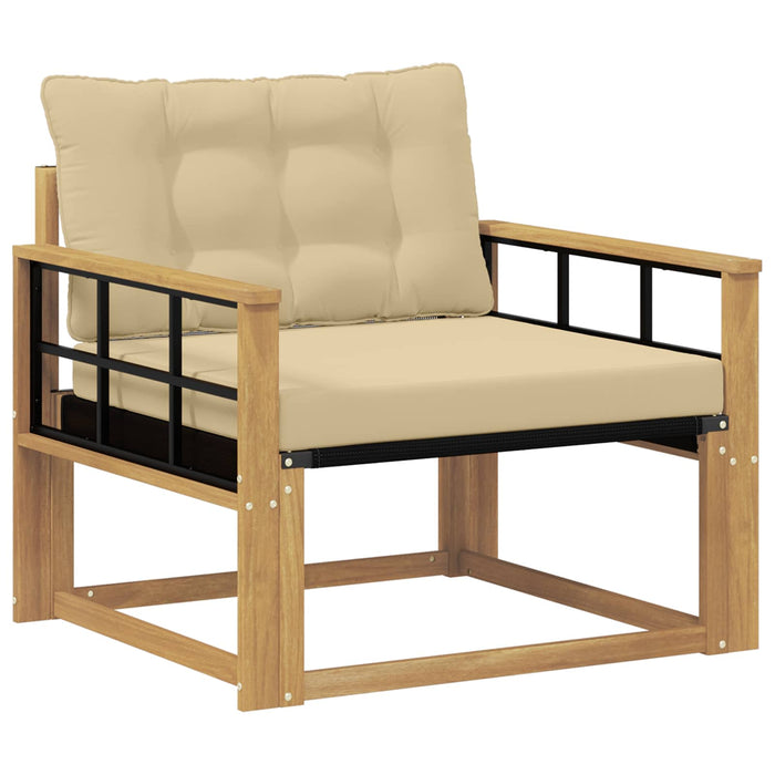 Set de canapele de exterior Lemn solid de Acacia și Textilene WALTI