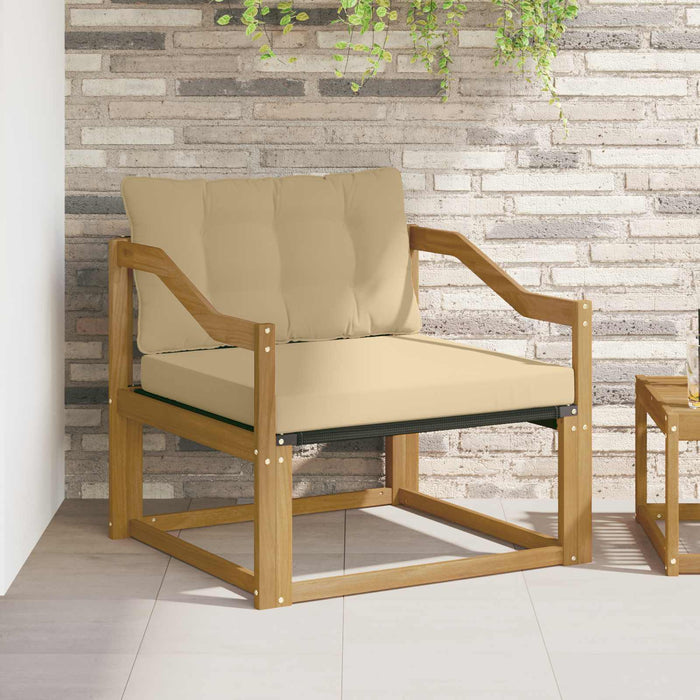 Set de canapele de exterior Lemn solid de Acacia și Textilene WALTI