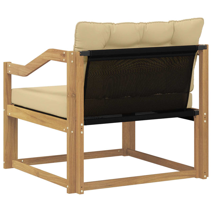 Set de canapele de exterior Lemn solid de Acacia și Textilene WALTI