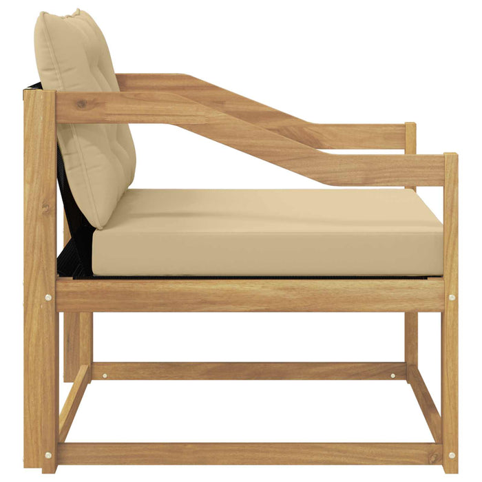 Set de canapele de exterior Lemn solid de Acacia și Textilene WALTI