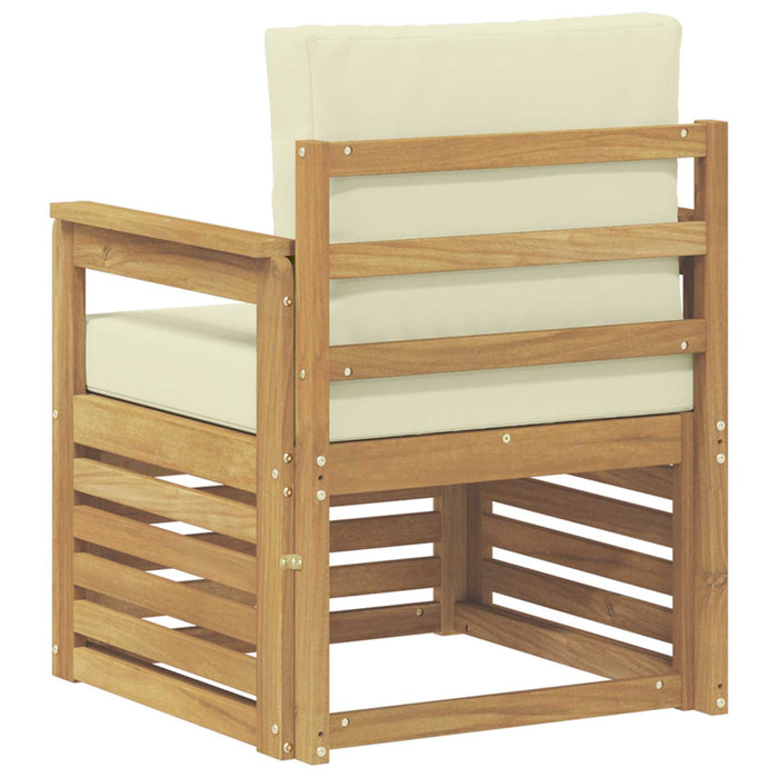 2 Bucată Set de canapele de exterior Poliester Alb și Crem - WALTI WALTI