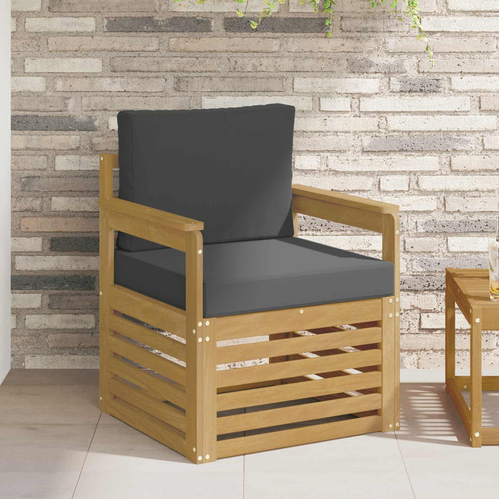 2 Bucată Set de canapele de exterior Poliester Alb și Antracit - WALTI WALTI