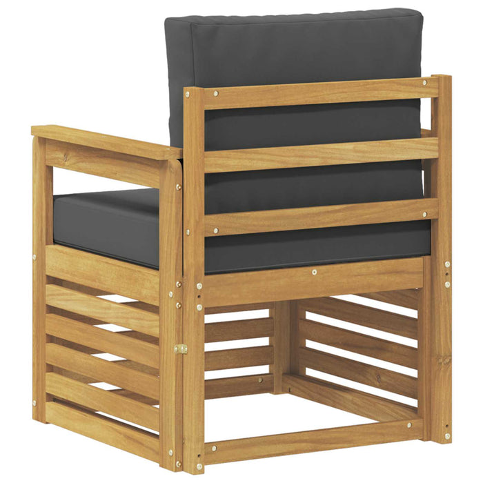 2 Bucată Set de canapele de exterior Poliester Alb și Antracit - WALTI WALTI