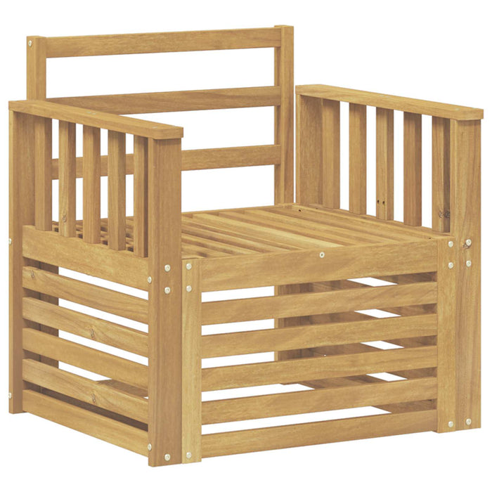 2 Bucată Set de canapele de exterior Lemn Solid de Acacia Alb - WALTI WALTI