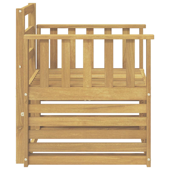 2 Bucată Set de canapele de exterior Lemn Solid de Acacia Alb - WALTI WALTI