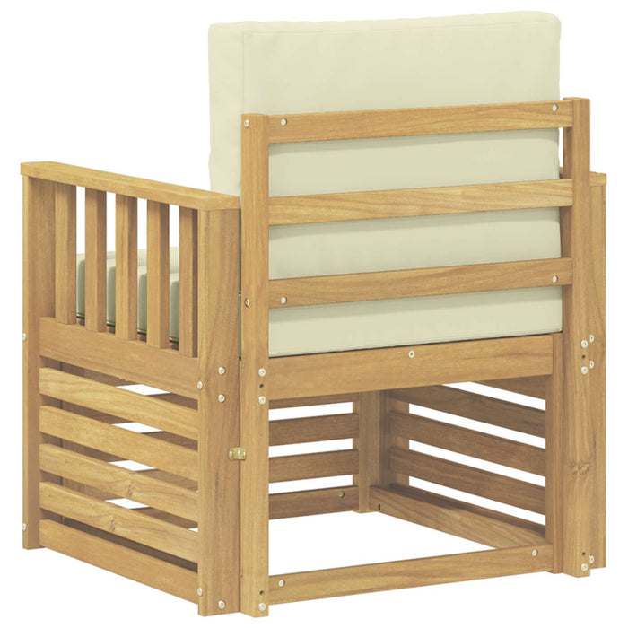 2 Bucată Set de canapele de exterior Poliester Alb și Crem - WALTI WALTI