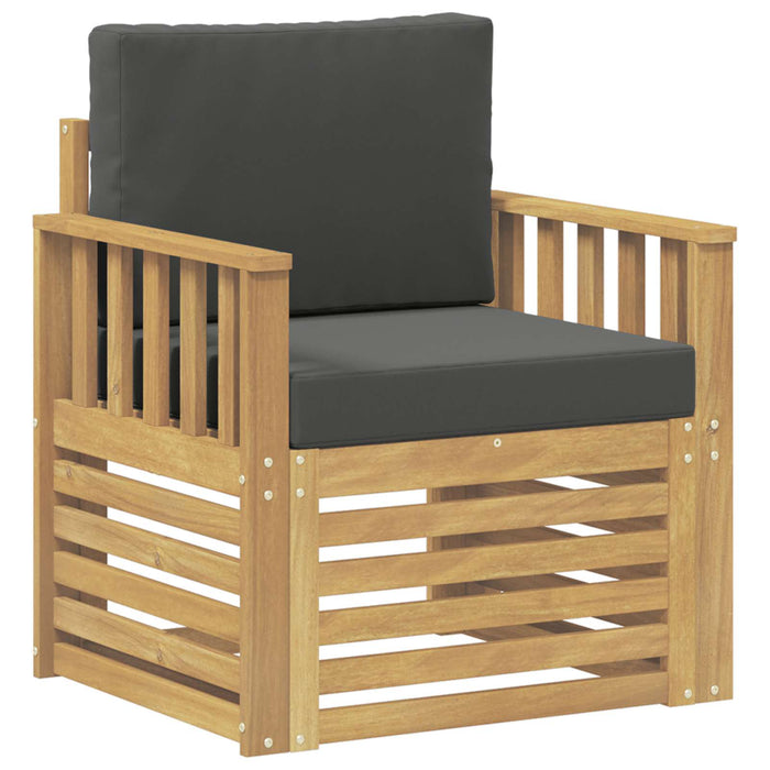 2 Bucată Set de canapele de exterior Poliester Alb și Antracit - WALTI WALTI