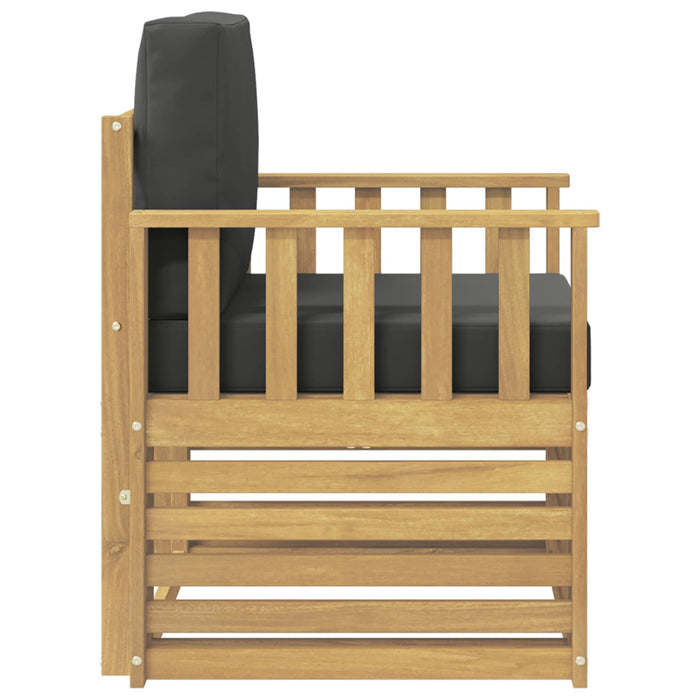 2 Bucată Set de canapele de exterior Poliester Alb și Antracit - WALTI WALTI