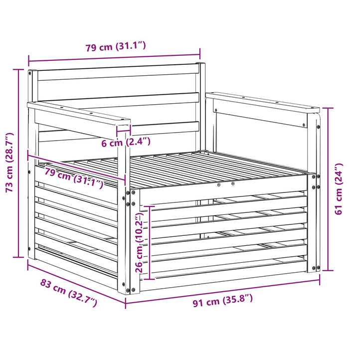 Canapea de exterior Lemn Solid de Acacia Alb - WALTI WALTI