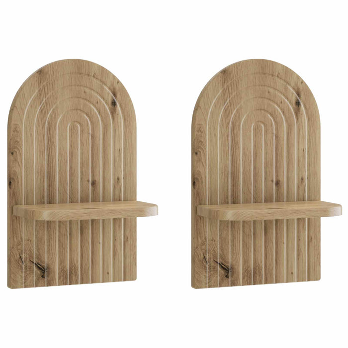 Raft de perete 2 buc. Stejar Artizanal 23 x 13.5 x 37.5 cm WALTI