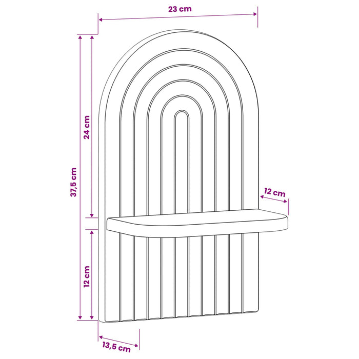 Raft de perete 2 buc. Stejar Artizanal 23 x 13.5 x 37.5 cm WALTI