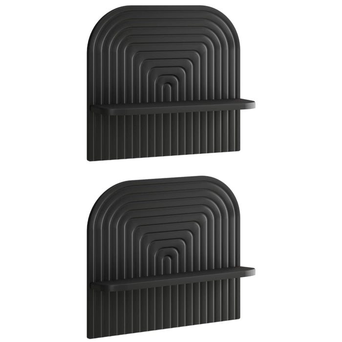 Raft de perete 2 buc. Negru 41 x 13.5 x 37.5 cm Lemn prelucrat WALTI