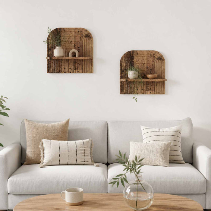 Raft de perete 2 buc. Lemn vechi 41 x 13.5 x 37.5 cm WALTI