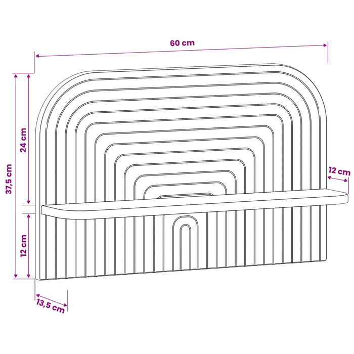 Raft de perete 2 buc. Alb 60 x 13.5 x 37.5 cm Lemn prelucrat WALTI