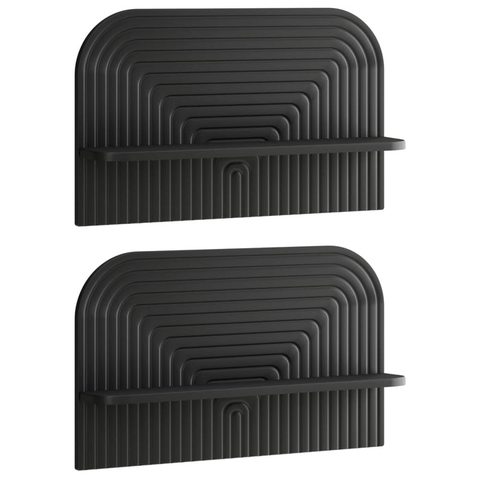 Raft de perete 2 buc. Negru 60 x 13.5 x 37.5 cm Lemn prelucrat WALTI