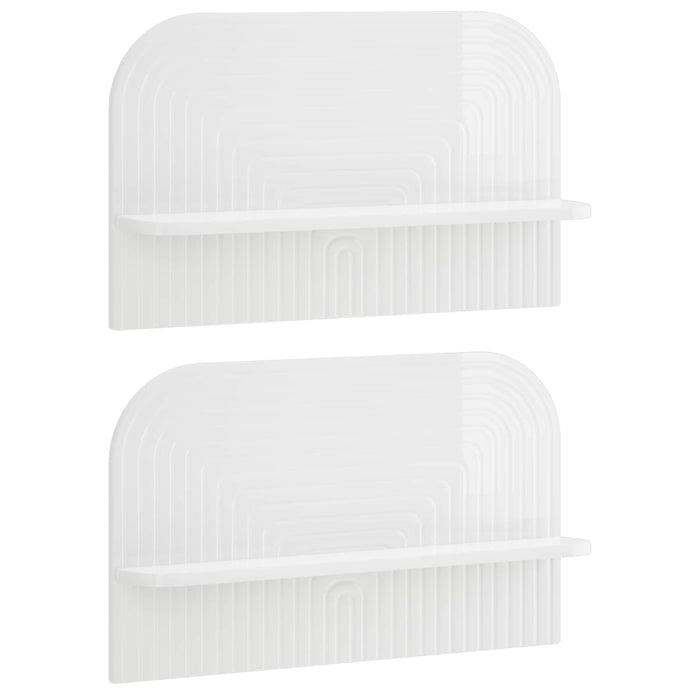 Raft de perete 2 buc. Alb foarte lucios 60 x 13.5 x 37.5 cm WALTI
