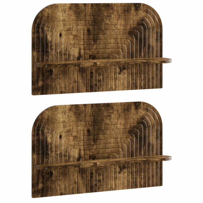 Raft de perete 2 buc. Stejar fumuriu 60 x 13.5 x 37.5 cm WALTI