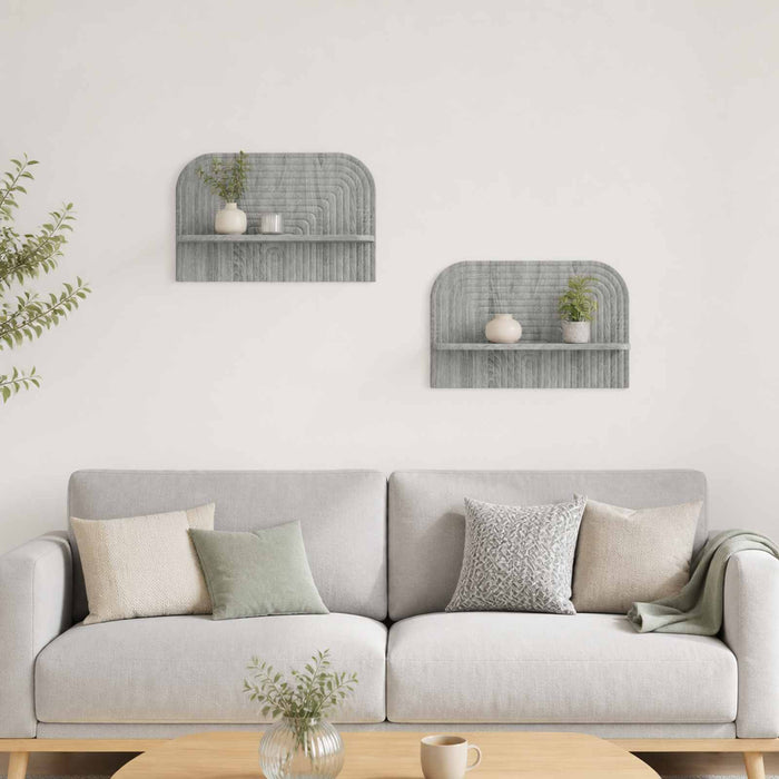 Raft de perete 2 buc. Sonoma gri 60 x 13.5 x 37.5 cm WALTI