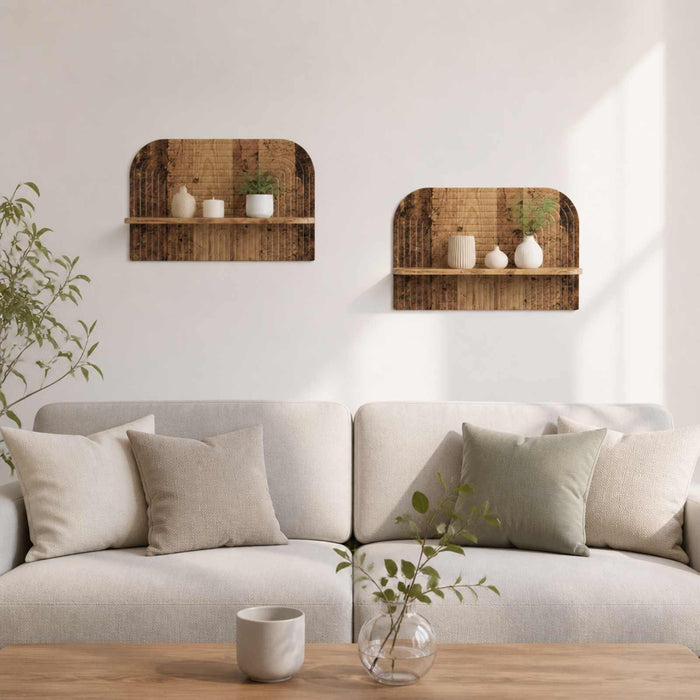 Raft de perete 2 buc. Lemn vechi 60 x 13.5 x 37.5 cm WALTI