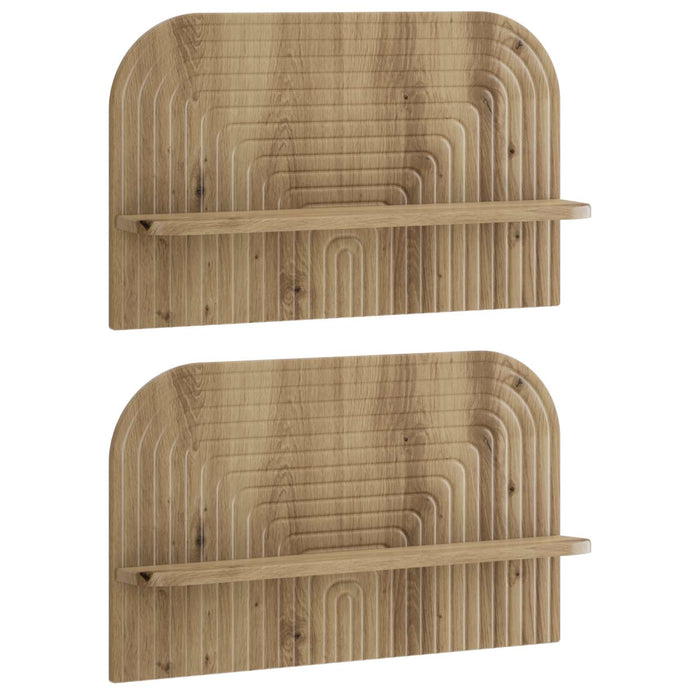 Raft de perete 2 buc. Stejar Artizanal 60 x 13.5 x 37.5 cm WALTI