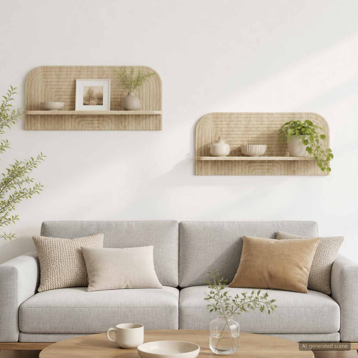 Raft de perete 2 buc. Stejar Sonoma 80.5 x 13.5 x 37.5 cm - WALTI WALTI