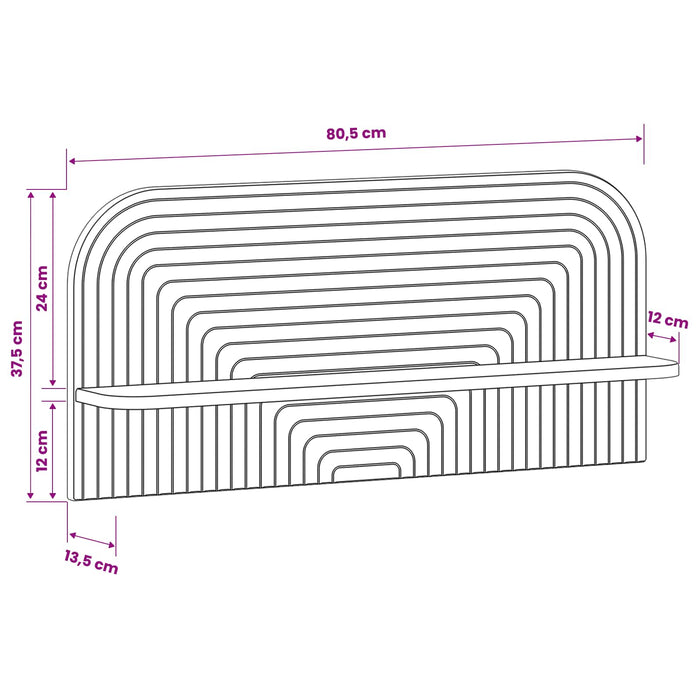 Raft de perete 2 buc. Stejar Sonoma 80.5 x 13.5 x 37.5 cm - WALTI WALTI