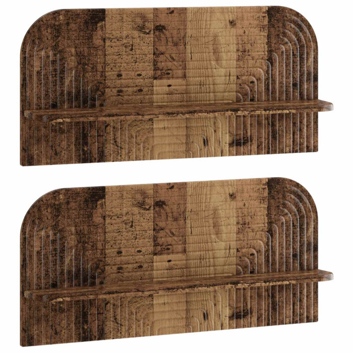 Raft de perete 2 buc. Lemn vechi 80.5 x 13.5 x 37.5 cm WALTI