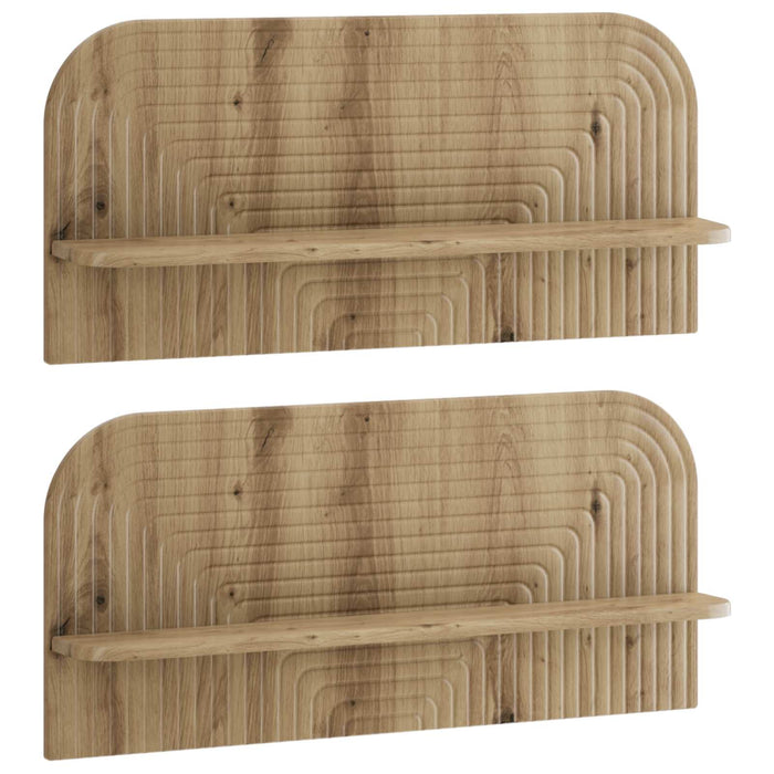 Raft de perete 2 buc. Stejar Artizanal 80.5 x 13.5 x 37.5 cm WALTI