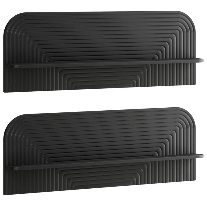 Raft de perete 2 buc. Negru 102 x 13.5 x 37.5 cm Lemn prelucrat WALTI