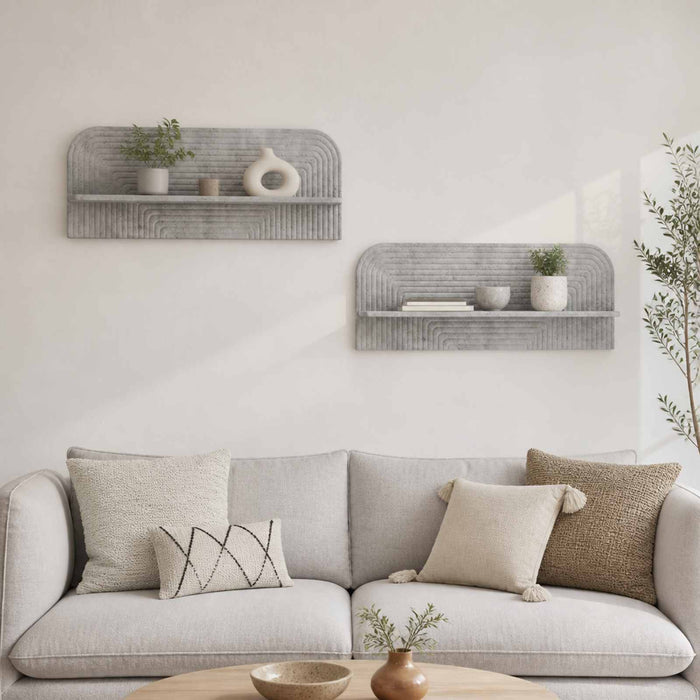 Raft de perete 2 buc. Gri Beton 102 x 13.5 x 37.5 cm WALTI