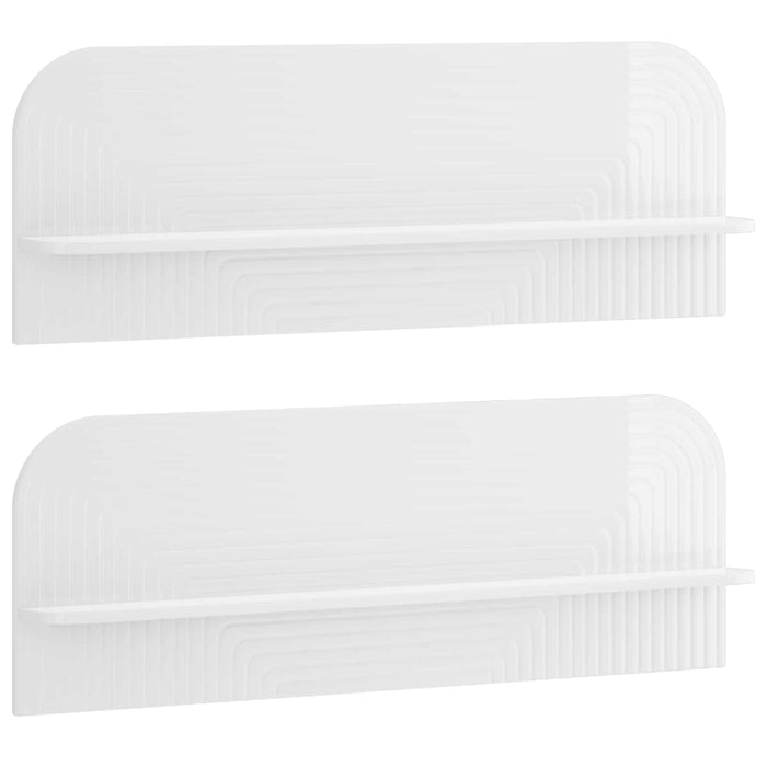 Raft de perete 2 buc. Alb foarte lucios 102 x 13.5 x 37.5 cm WALTI