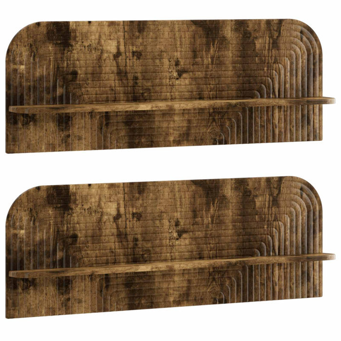 Raft de perete 2 buc. Stejar fumuriu 102 x 13.5 x 37.5 cm WALTI