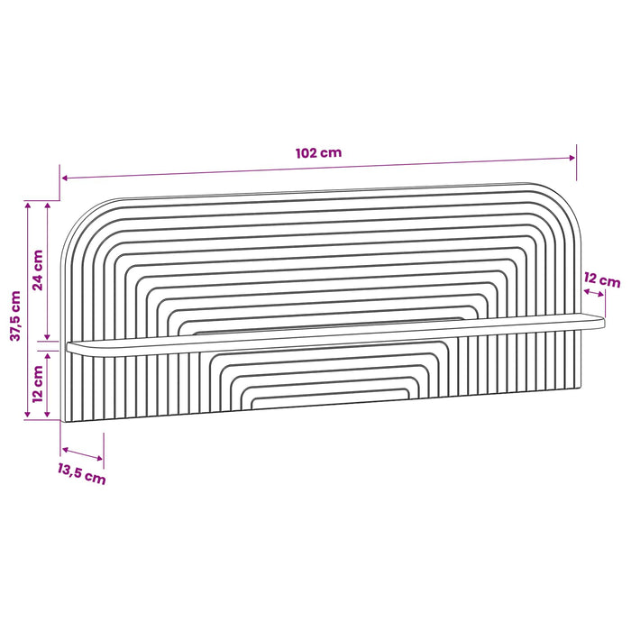 Raft de perete 2 buc. Stejar fumuriu 102 x 13.5 x 37.5 cm WALTI