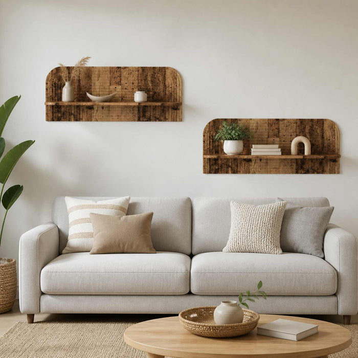 Raft de perete 2 buc. Lemn vechi 102 x 13.5 x 37.5 cm WALTI