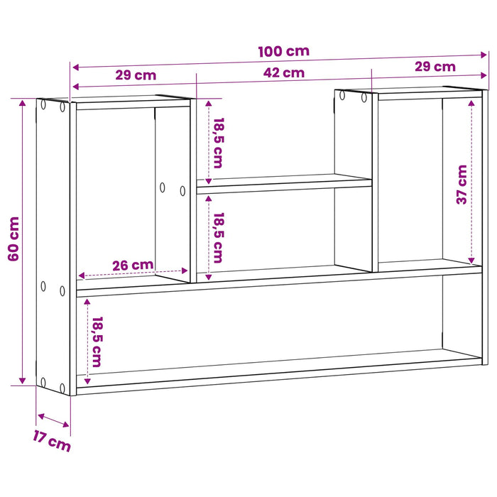 Raft de perete Alb 100 x 17 x 60 cm Lemn prelucrat WALTI