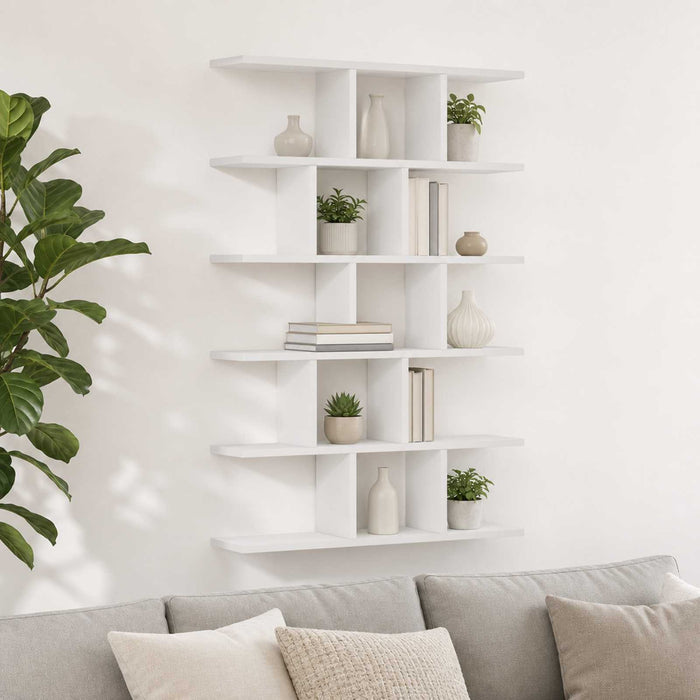 Raft de perete Alb 70 x 17 x 101 cm Lemn prelucrat WALTI