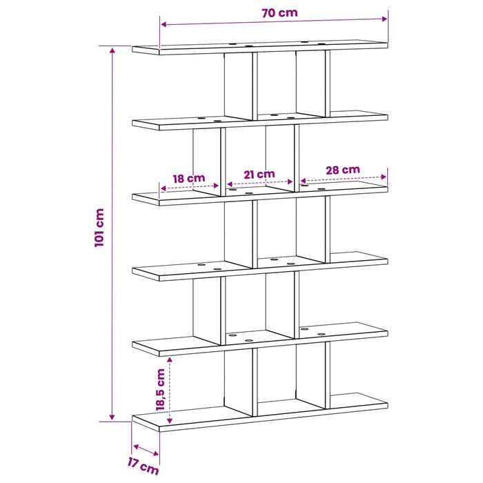 Raft de perete Stejar Sonoma 70 x 17 x 101 cm Lemn prelucrat WALTI