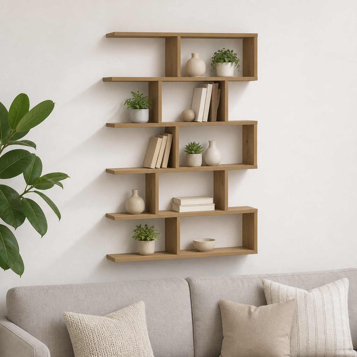 Raft de perete Stejar Artizanal 70 x 17 x 101 cm Lemn prelucrat WALTI