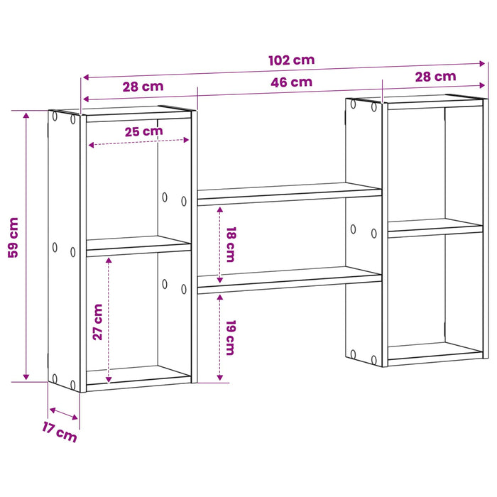 Raft de perete Alb 102 x 17 x 59 cm Lemn prelucrat WALTI
